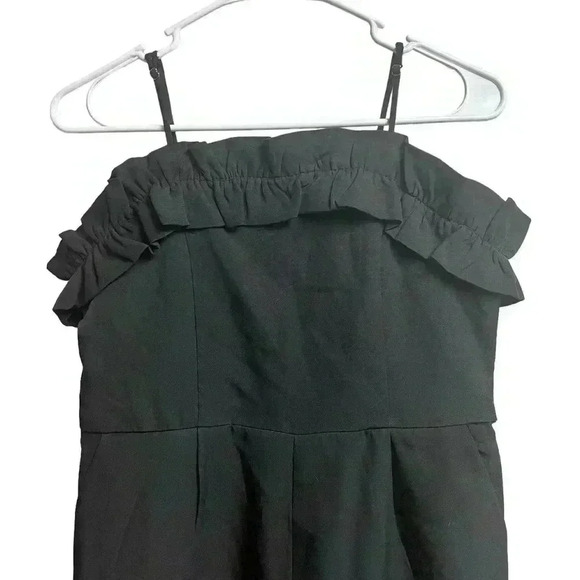 GB Girls Adjustable Spaghetti Strap Black Romper With Zipper Back Size 14 - Picture 2 of 9